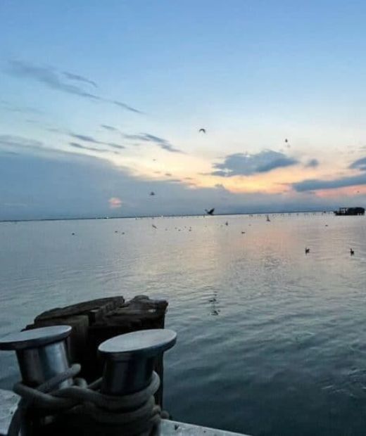Coucher de soleil à Venise, vue en yacht