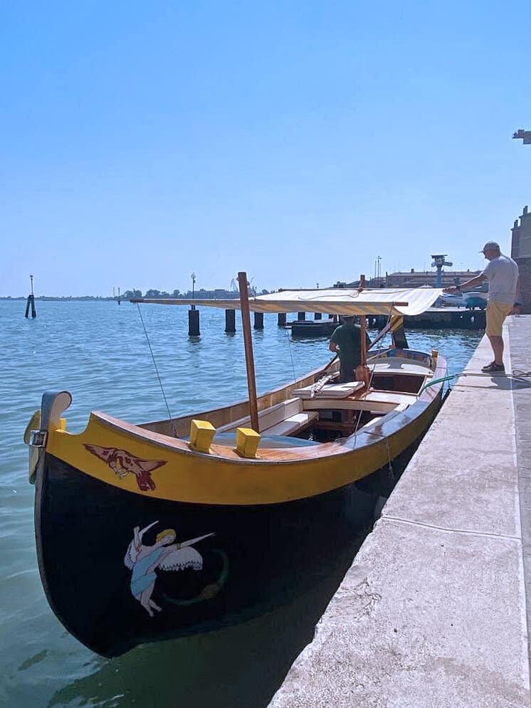 The bragozzo of the tour in Venice