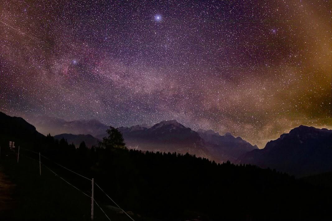 Cielo stellato sopra Malga Cavallera