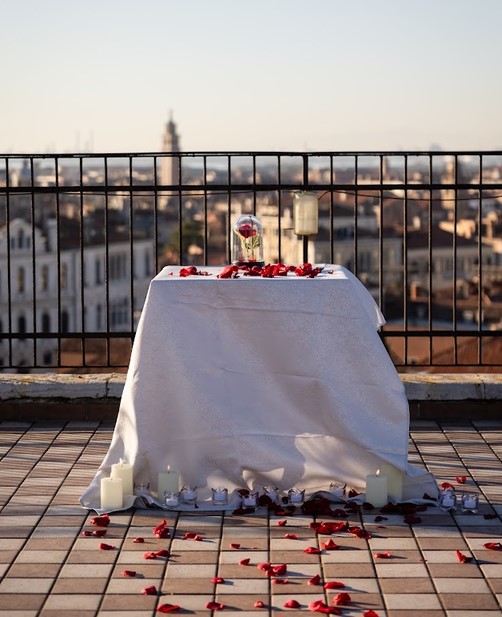 Proposta matrimonio a Venezia in terrazza panoramica