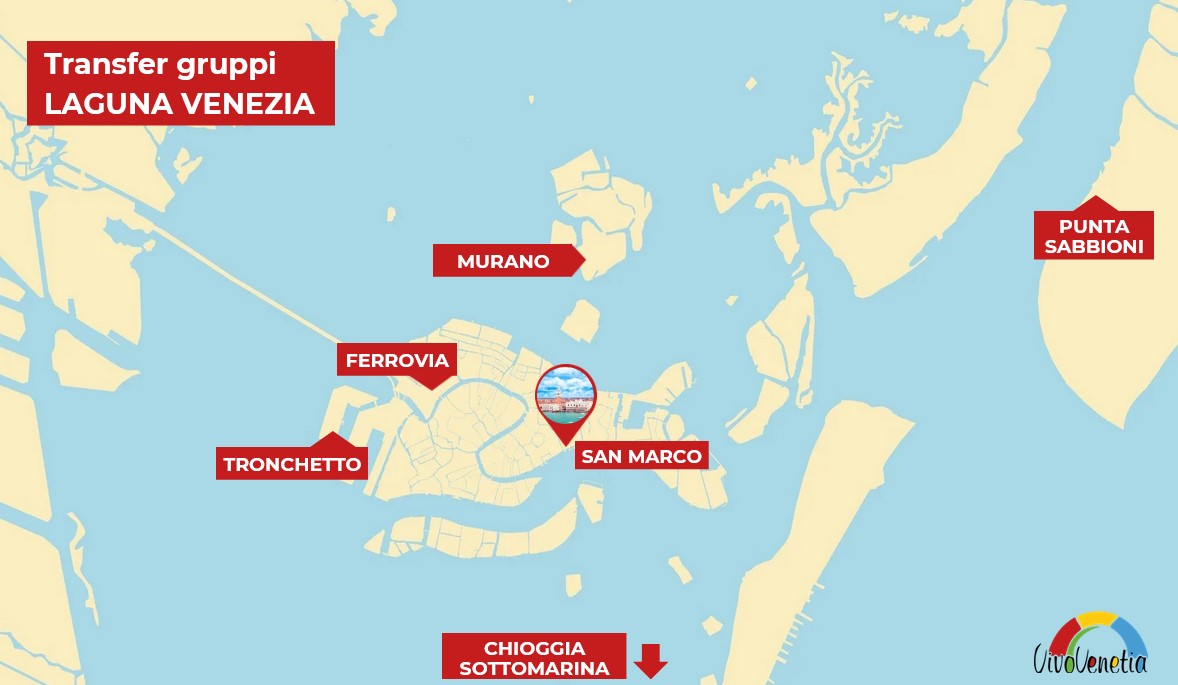 Mappa Transfer gruppi Laguna Venezia