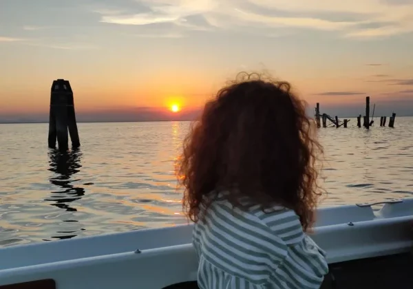 tramonto chioggia barca